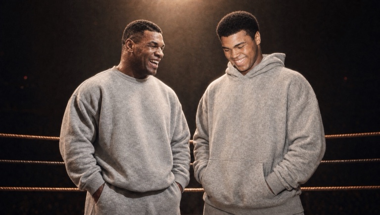 Both champions in blank heather fleece